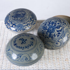 Caja Cerámica con tapa Azul Grande